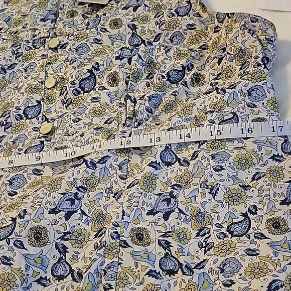 EUC Expressions50 Blue Floral Sleeveless Midi Dress Tones of Blue, Green, SZ 14 - Picture 12 of 16